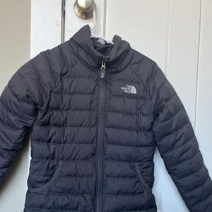 girls black north face jacket, good condition!
